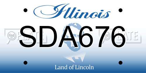 SDA676 Illinois License Plate