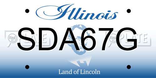 SDA67G Illinois License Plate