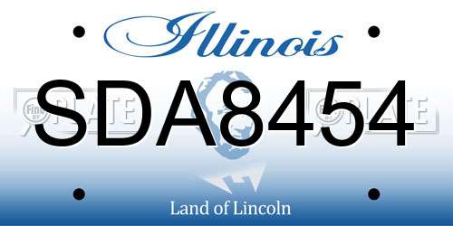 SDA8454 Illinois License Plate