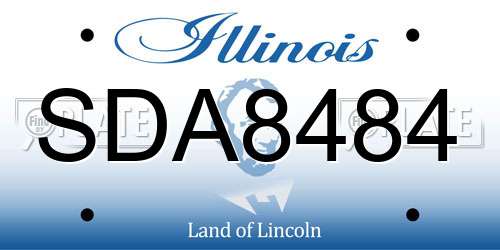 SDA8484 Illinois License Plate