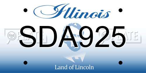 SDA925 Illinois License Plate