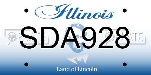 SDA928 Illinois License Plate