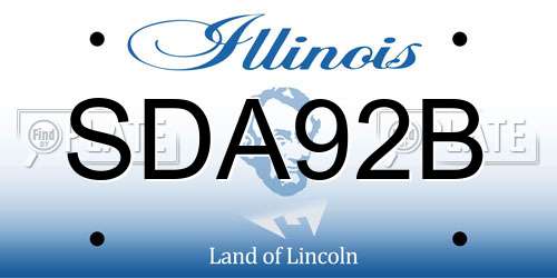 SDA92B Illinois License Plate