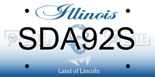 SDA92S Illinois License Plate