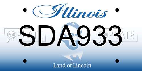 SDA933 Illinois License Plate