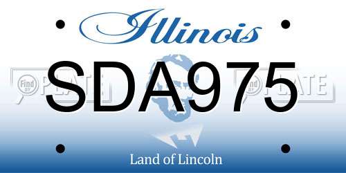 SDA975 Illinois License Plate
