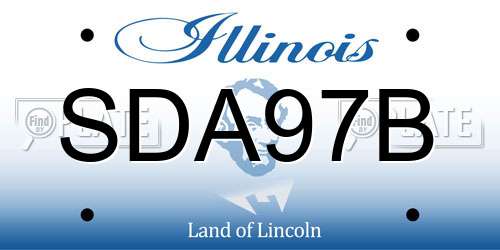 SDA97B Illinois License Plate
