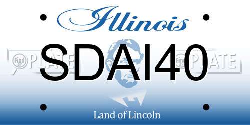 SDAI40 Illinois License Plate