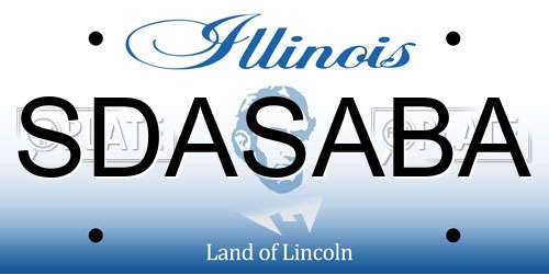 SDASABA Illinois License Plate
