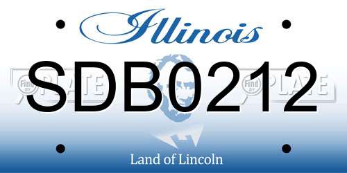 SDB0212 Illinois License Plate