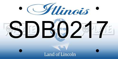 SDB0217 Illinois License Plate
