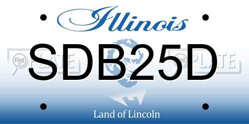 SDB25D Illinois License Plate