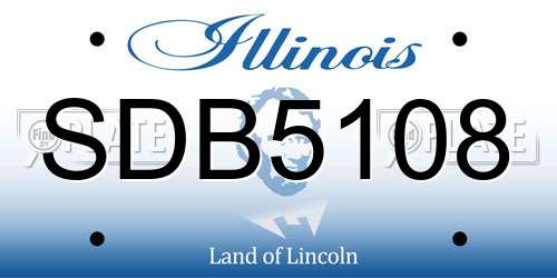 SDB5108 Illinois License Plate