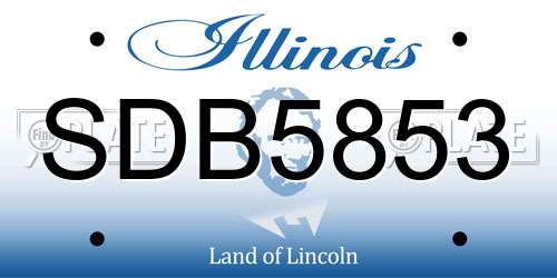 SDB5853 Illinois License Plate
