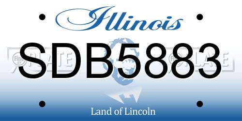 SDB5883 Illinois License Plate