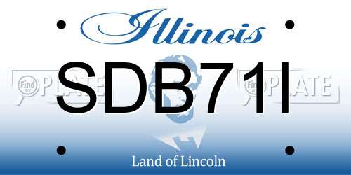 SDB71I Illinois License Plate