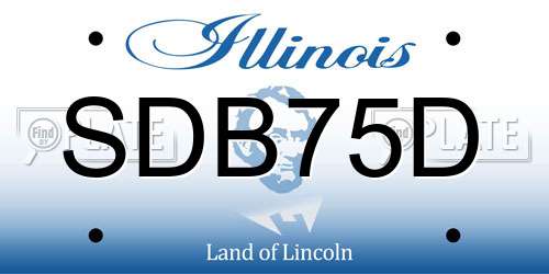 SDB75D Illinois License Plate