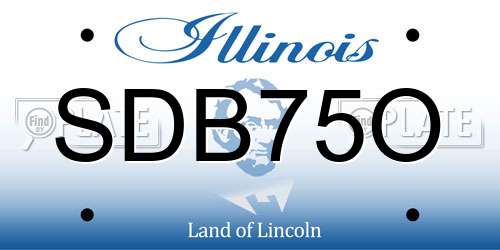 SDB75O Illinois License Plate
