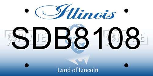 SDB8108 Illinois License Plate
