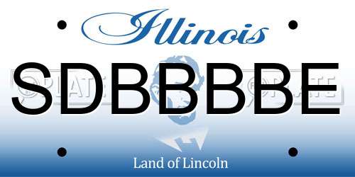 SDBBBBE Illinois License Plate