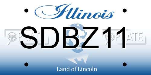 SDBZ11 Illinois License Plate