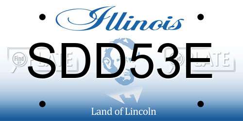 SDD53E Illinois License Plate