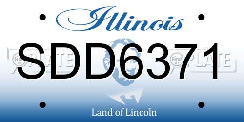 SDD6371 Illinois License Plate