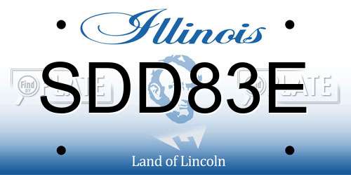 SDD83E Illinois License Plate