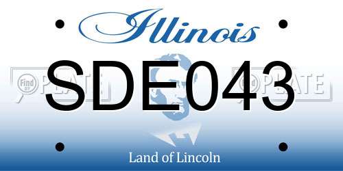 SDE043 Illinois License Plate
