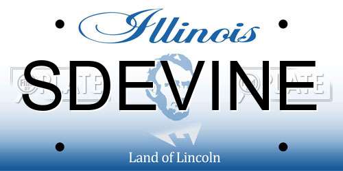 SDEVINE Illinois License Plate