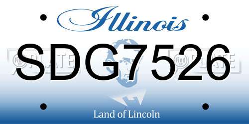 SDG7526 Illinois License Plate