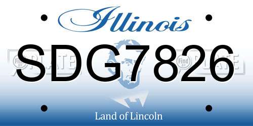 SDG7826 Illinois License Plate