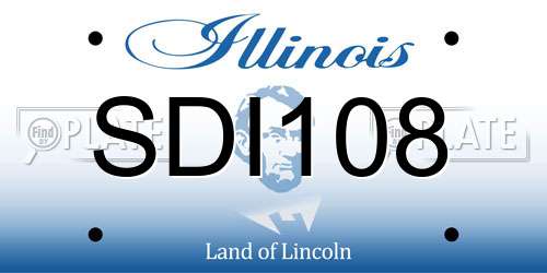 SDI108 Illinois License Plate
