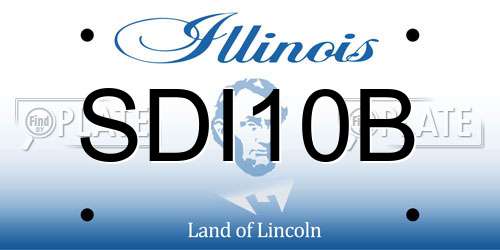 SDI10B Illinois License Plate