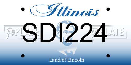 SDI224 Illinois License Plate