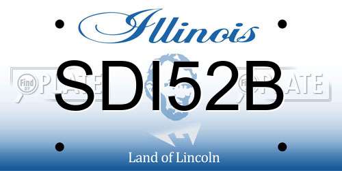 SDI52B Illinois License Plate