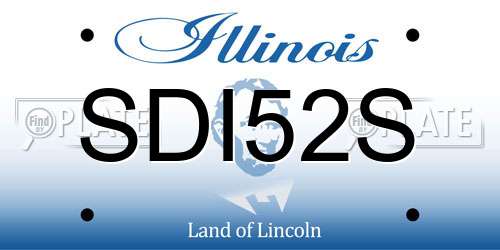 SDI52S Illinois License Plate
