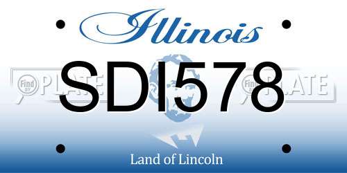 SDI578 Illinois License Plate