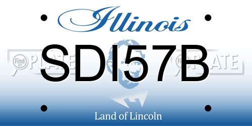 SDI57B Illinois License Plate