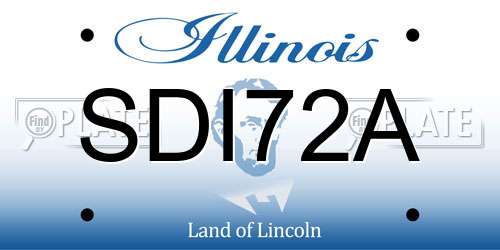 SDI72A Illinois License Plate