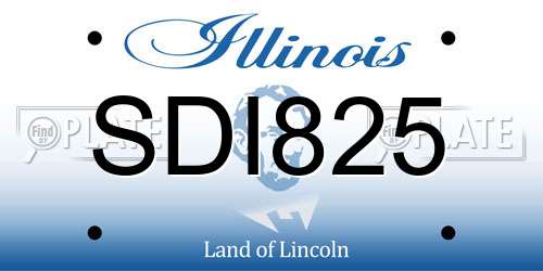 SDI825 Illinois License Plate