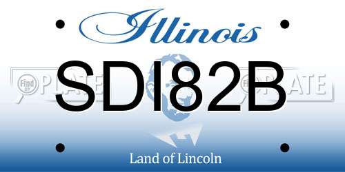 SDI82B Illinois License Plate