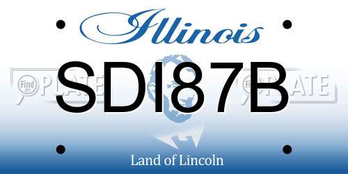 SDI87B Illinois License Plate