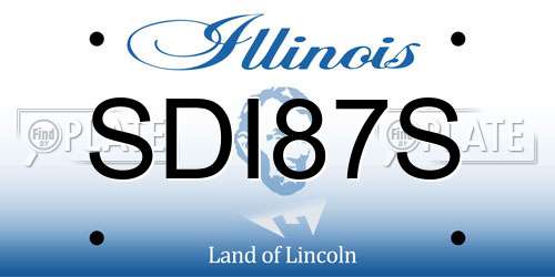 SDI87S Illinois License Plate