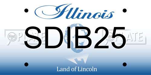 SDIB25 Illinois License Plate