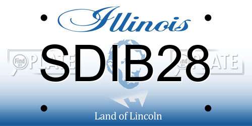 SDIB28 Illinois License Plate