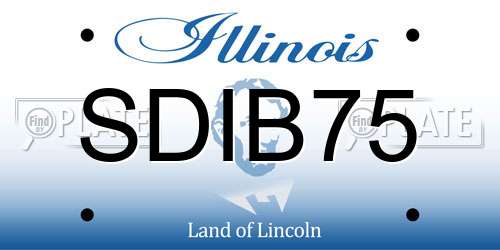 SDIB75 Illinois License Plate
