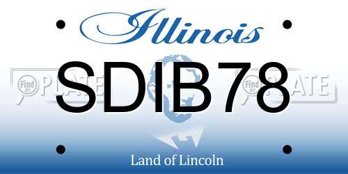 SDIB78 Illinois License Plate