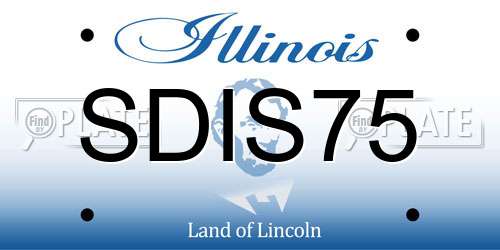 SDIS75 Illinois License Plate