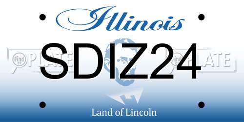 SDIZ24 Illinois License Plate